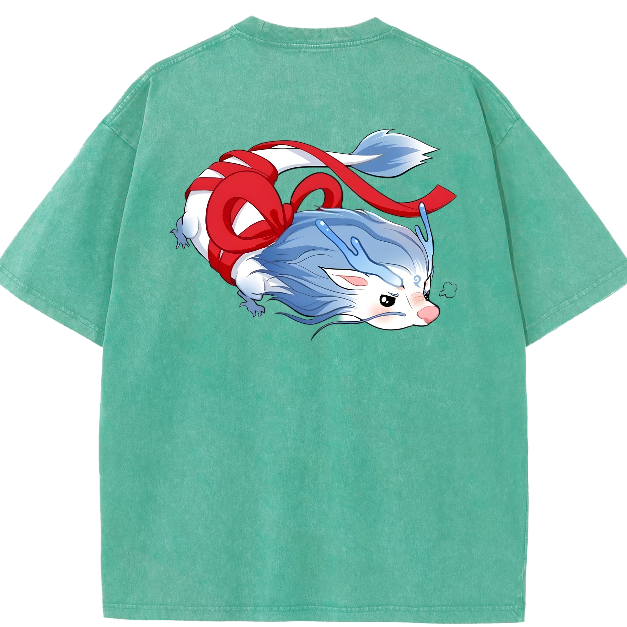 （画像用） Ne Zha 2 ナタ 魔童の大暴れ 綿100% ヴィンテージ風 半袖Tシャツ（背面プリント）